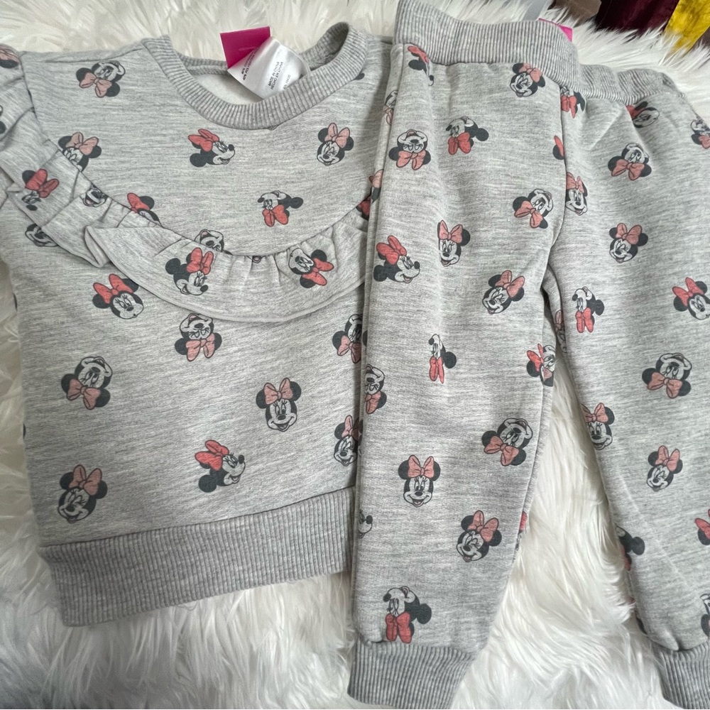 Disney Junior Minnie Mouse Two Piece Matching Set 12 Months NWT Top and Pants